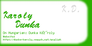 karoly dunka business card